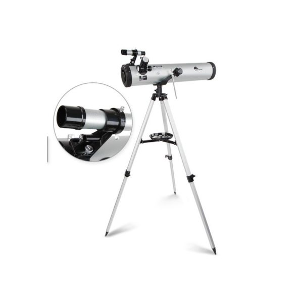 Teleszkóp kiegészítőkkel, ezüst